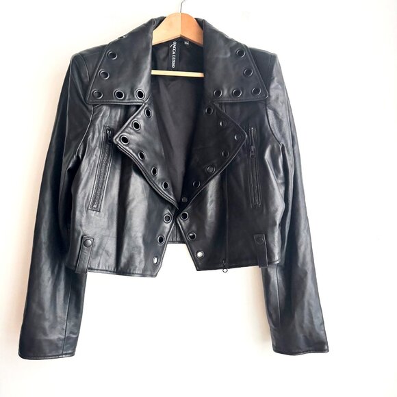 Giacca Lusso Lambskin Buttery Soft Cropped Leather Jacket XL - Picture 1 of 5